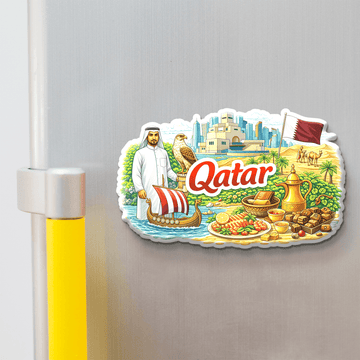 Nivaraprint Souvenir Wooden Fridge Magnet | Qatar