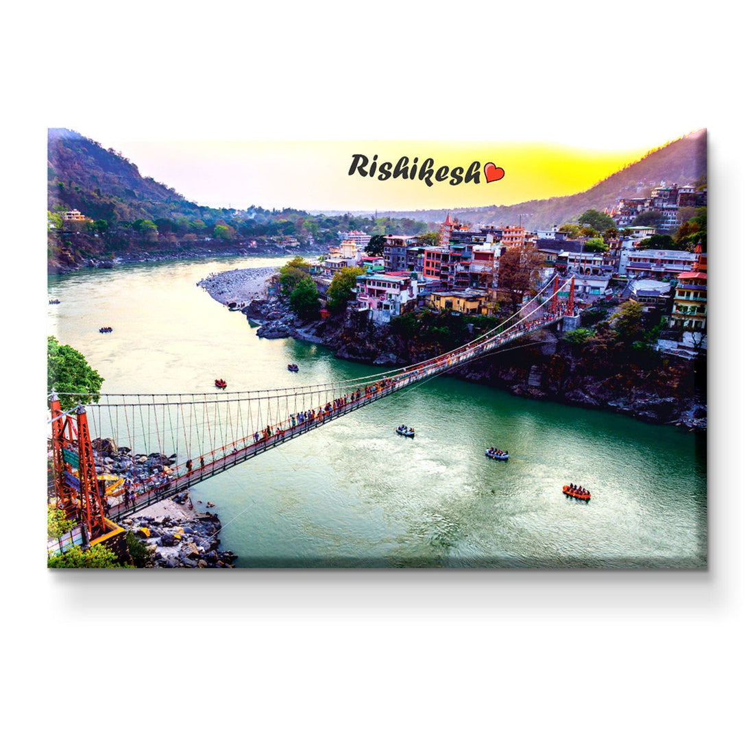 Nivaraprint Souvenir Wooden Fridge Magnet | Rishikesh