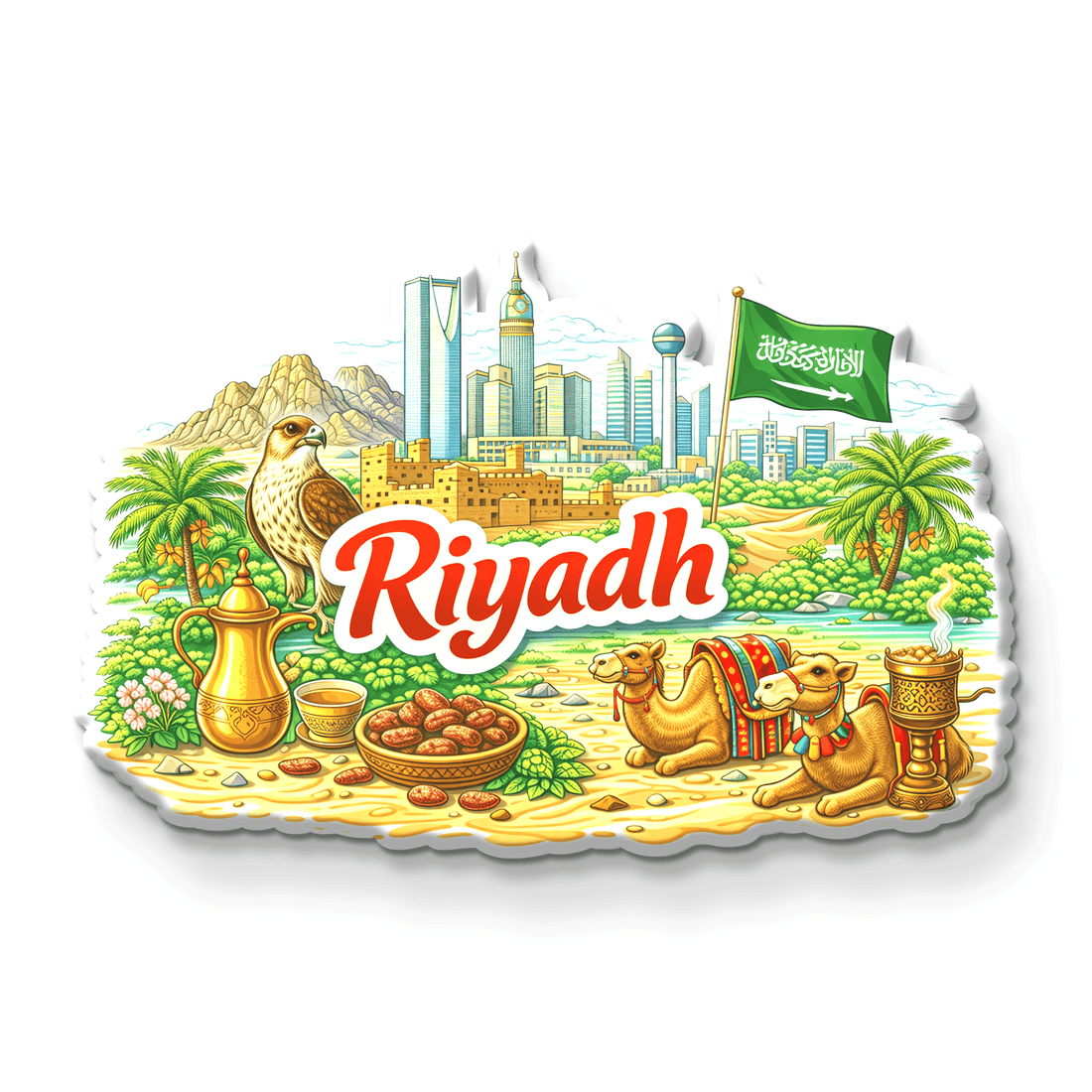 Nivaraprint Souvenir Wooden Fridge Magnet | Riyadh