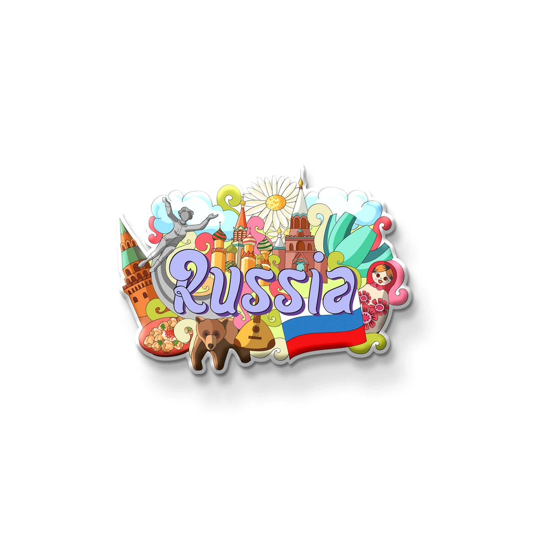 Nivaraprint Souvenir Wooden Fridge Magnet | Russia