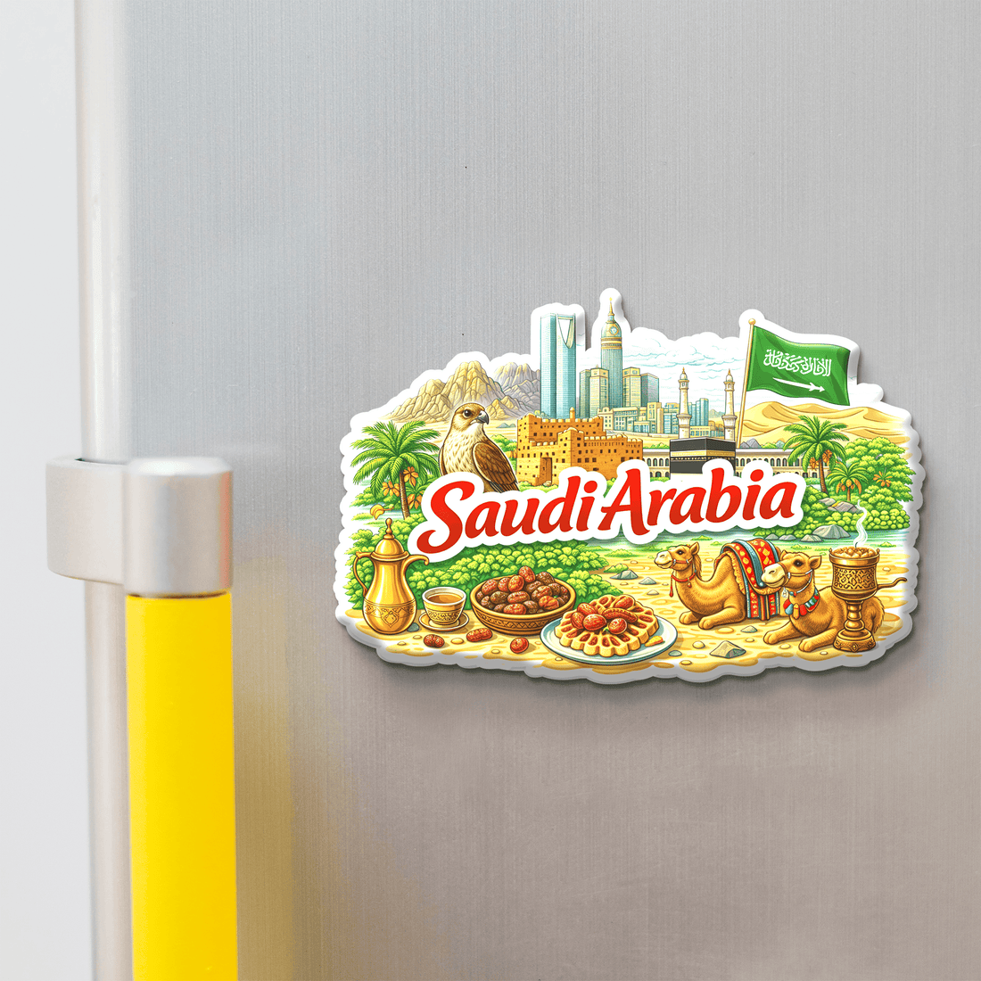 Nivaraprint Souvenir Wooden Fridge Magnet | Saudi Arabia