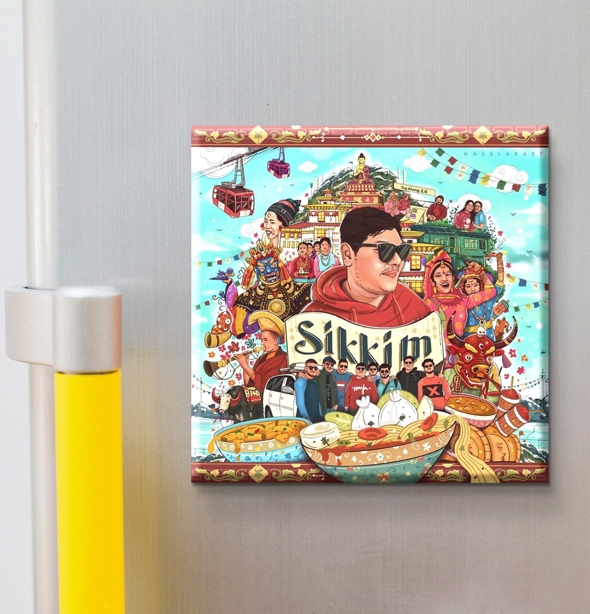Nivaraprint Souvenir Wooden Fridge Magnet | Sikkim 01