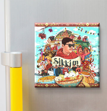 Nivaraprint Souvenir Wooden Fridge Magnet | Sikkim 01
