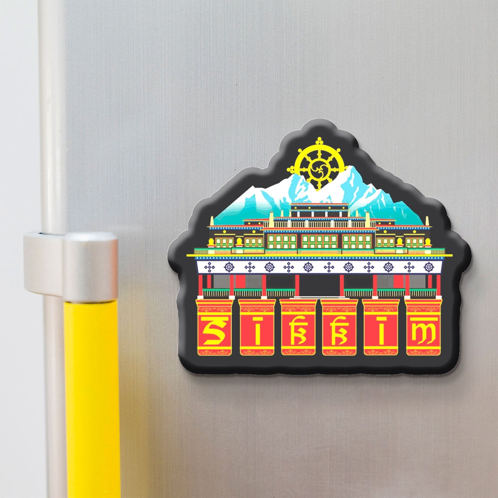 Nivaraprint Souvenir Wooden Fridge Magnet | Sikkim