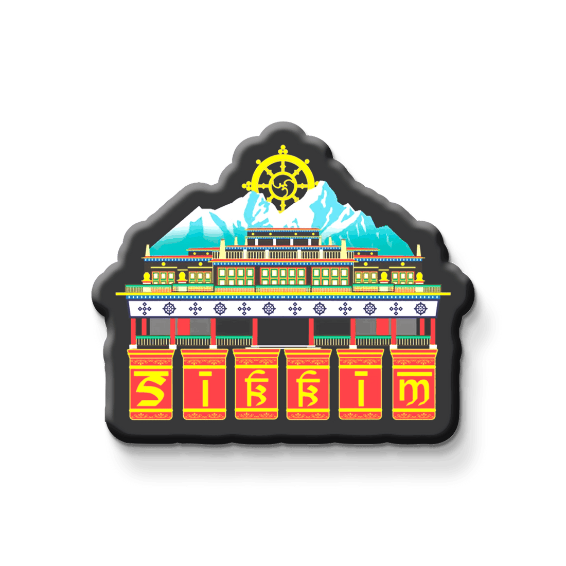 Nivaraprint Souvenir Wooden Fridge Magnet | Sikkim