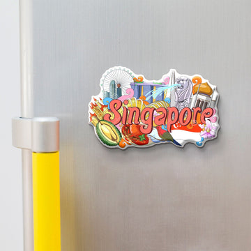 Nivaraprint Souvenir Wooden Fridge Magnet | Singapore