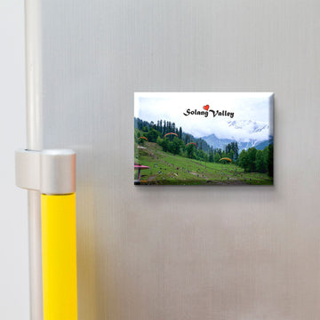 Nivaraprint Souvenir Wooden Fridge Magnet | Solang Valley