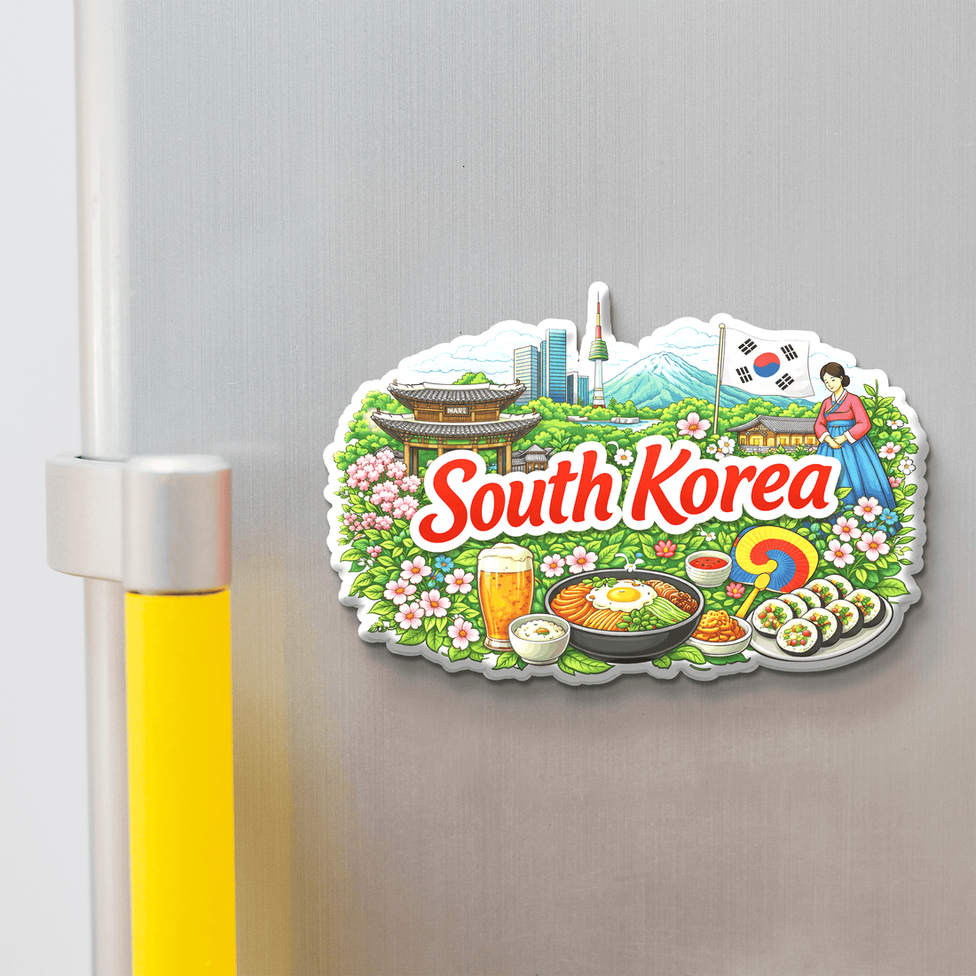 Nivaraprint Souvenir Wooden Fridge Magnet | South Korea