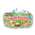 Nivaraprint Souvenir Wooden Fridge Magnet | South Korea