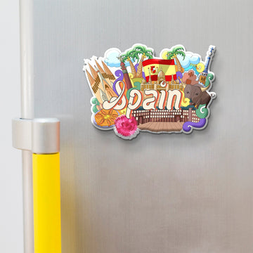 Nivaraprint Souvenir Wooden Fridge Magnet | Spain