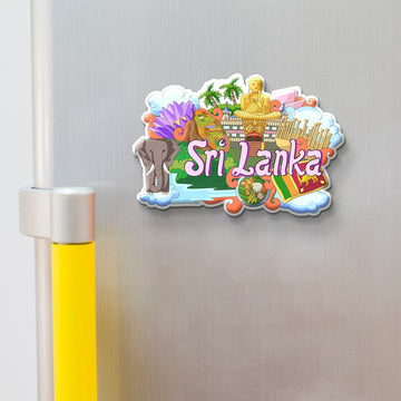 Nivaraprint Souvenir Wooden Fridge Magnet | Sri Lanka