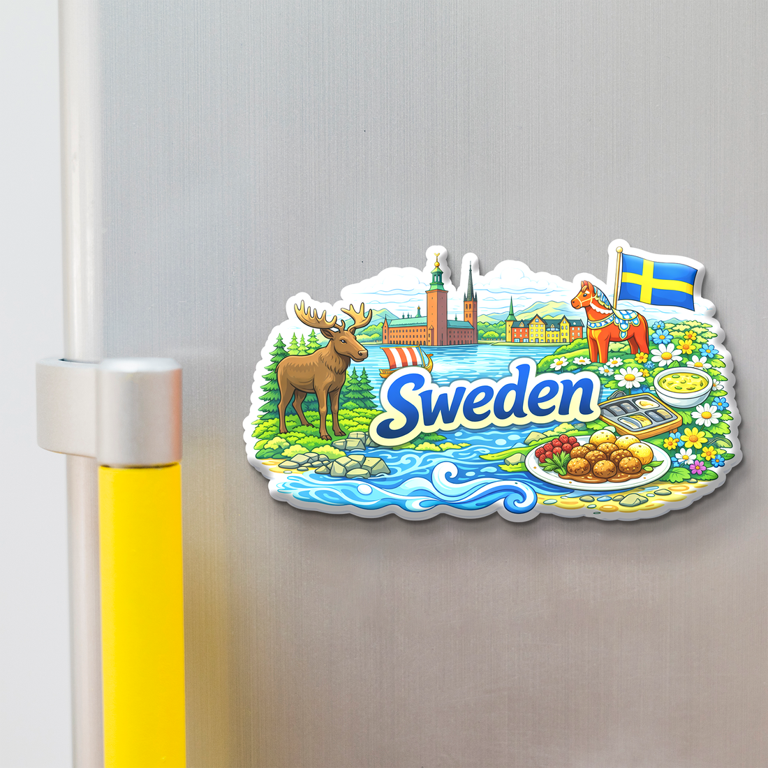 Nivaraprint Souvenir Wooden Fridge Magnet | Sweden