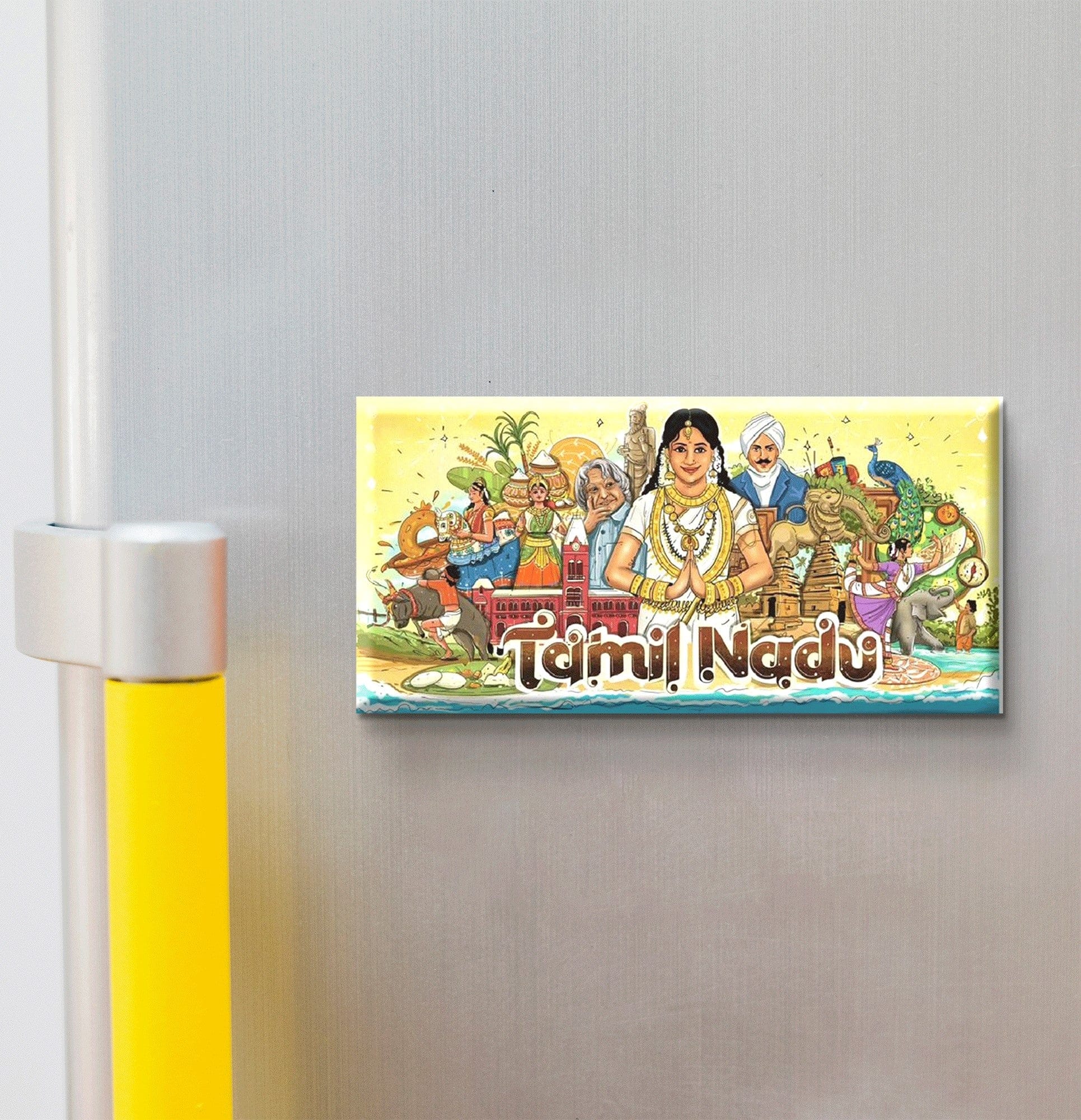 Nivaraprint Souvenir Wooden Fridge Magnet | Tamil Nadu 01