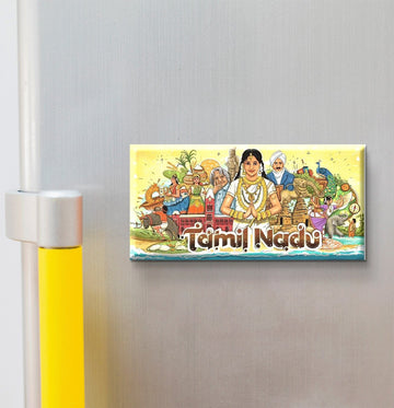 Nivaraprint Souvenir Wooden Fridge Magnet | Tamil Nadu 01