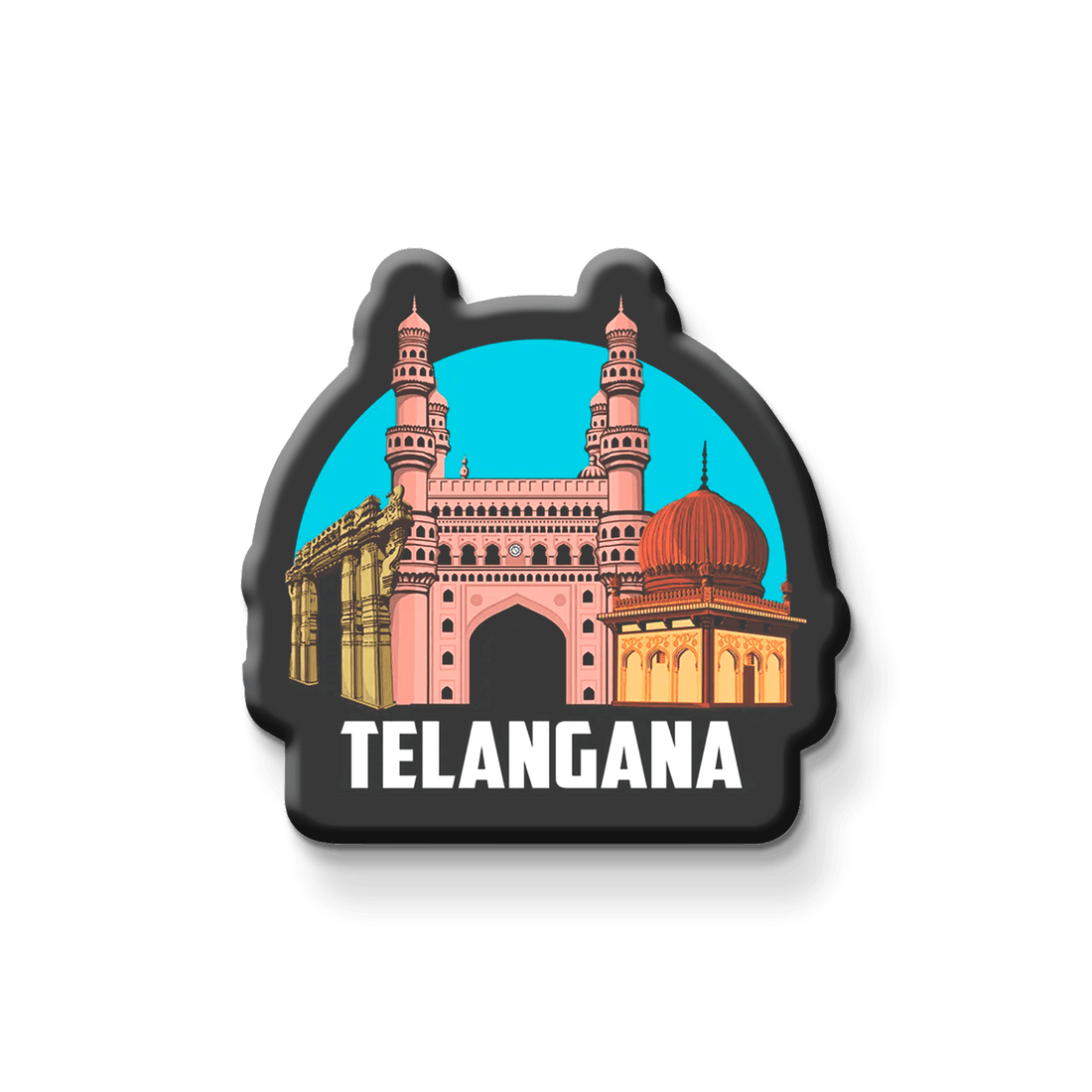 Nivaraprint Souvenir Wooden Fridge Magnet | Telangana