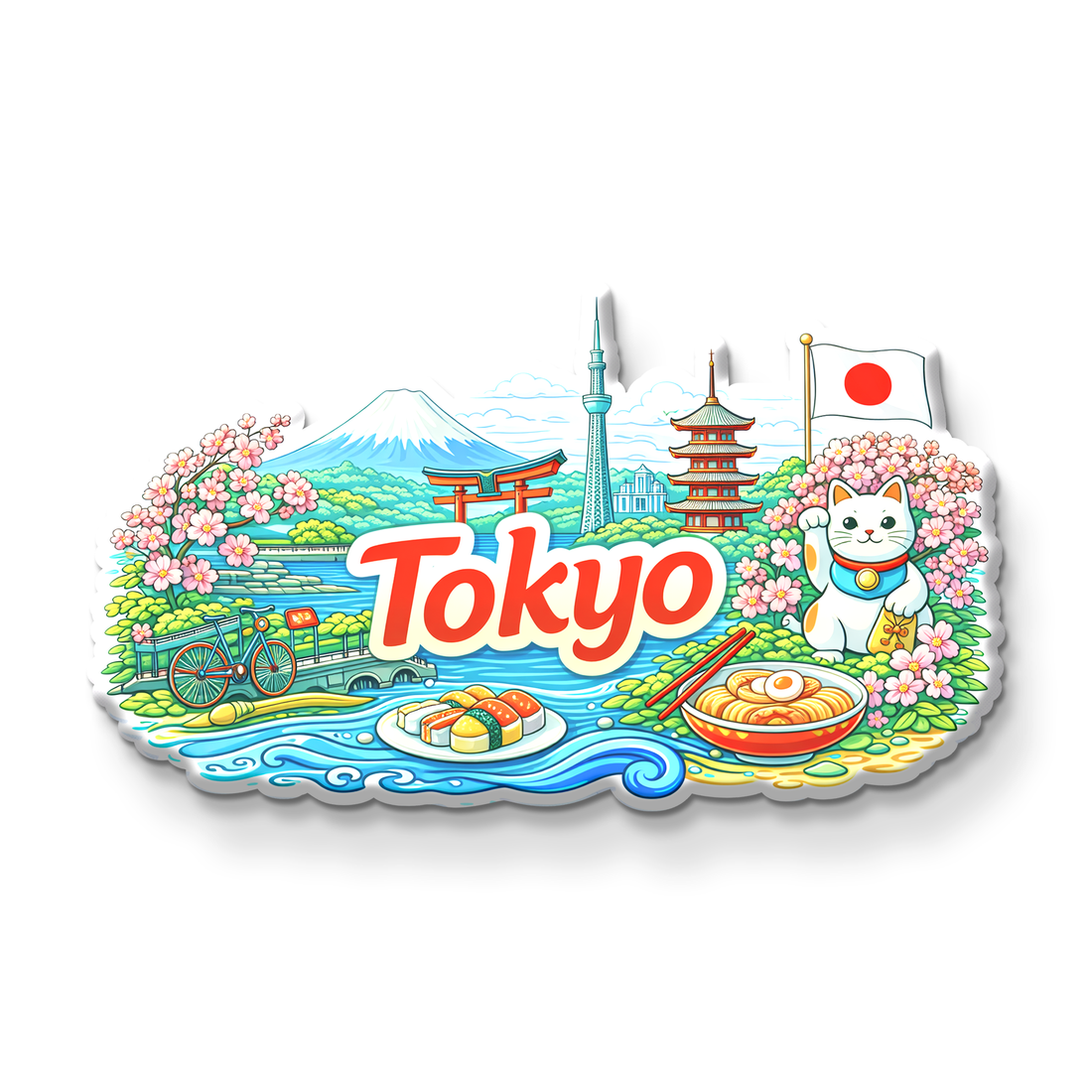 Nivaraprint Souvenir Wooden Fridge Magnet | Tokyo