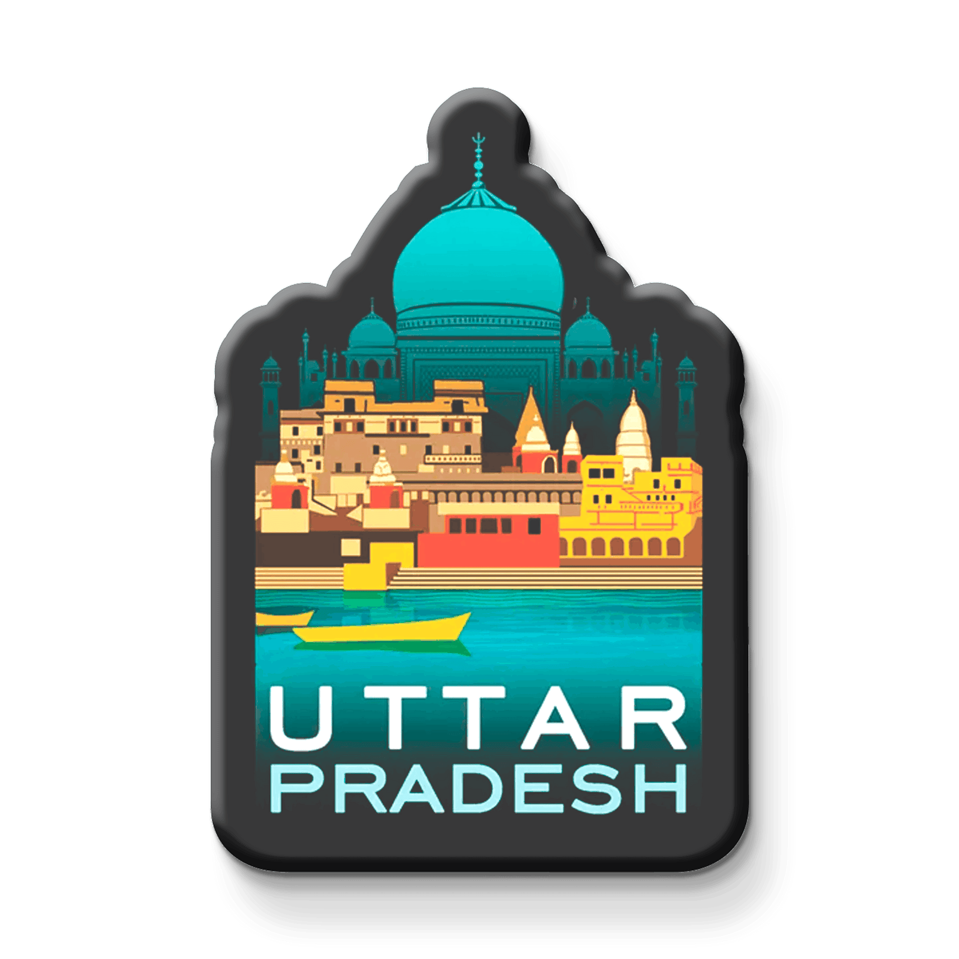 Nivaraprint Souvenir Wooden Fridge Magnet | Uttar Pradesh
