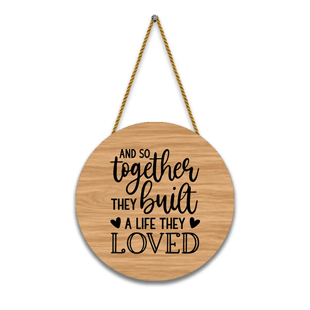 Nivaraprint Wooden Wall Hanging for Home Decoration | AND SO Together They built A life they LOVED 01