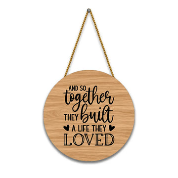 Nivaraprint Wooden Wall Hanging for Home Decoration | AND SO Together They built A life they LOVED 01