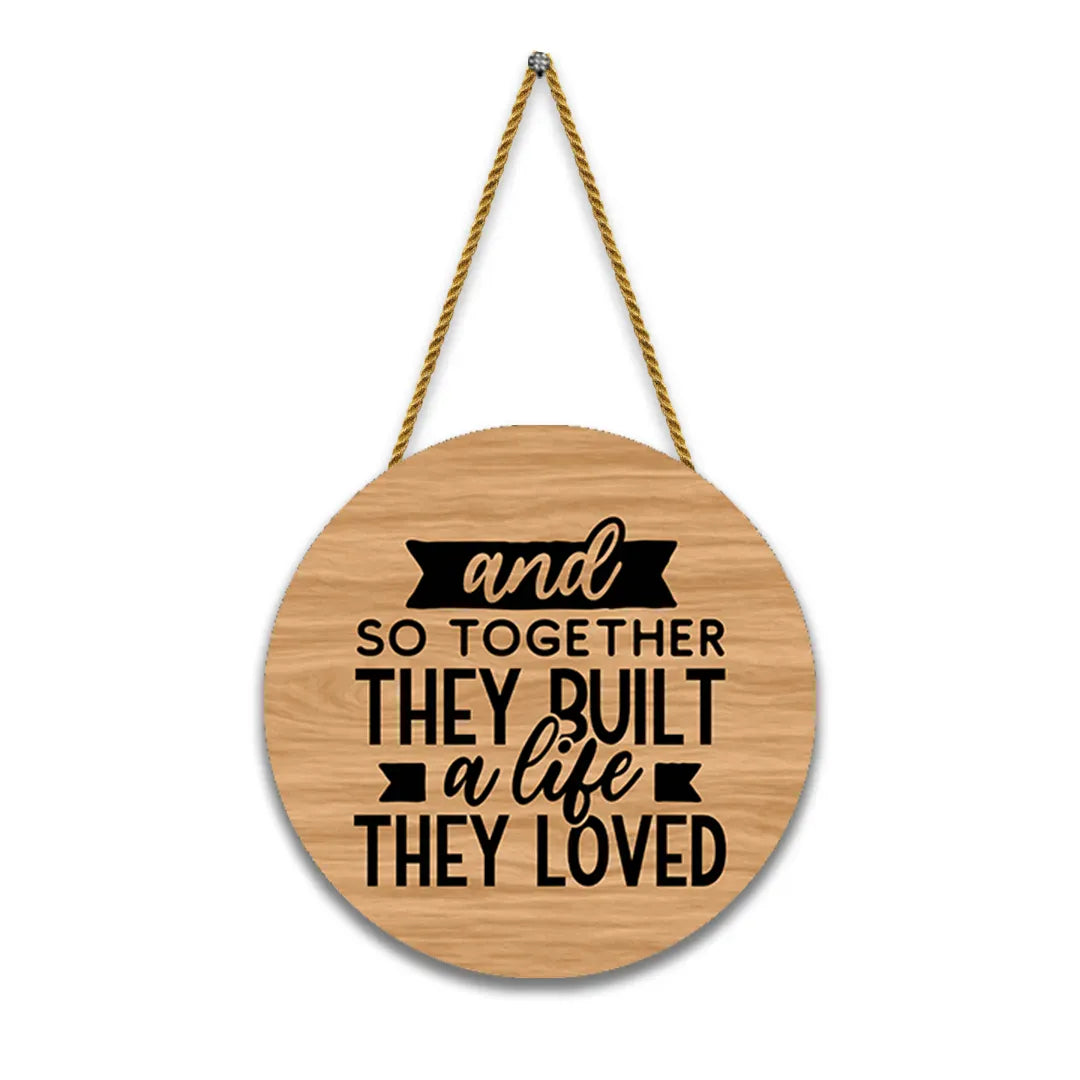 Nivaraprint Wooden Wall Hanging for Home Decoration | AND SO Together They built A life they LOVED 02