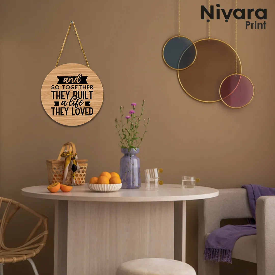 Nivaraprint Wooden Wall Hanging for Home Decoration | AND SO Together They built A life they LOVED 02