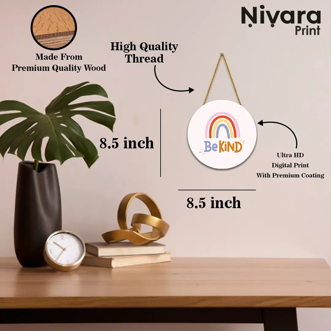 Nivaraprint Wooden Wall Hanging for Home Decoration | Be Kind