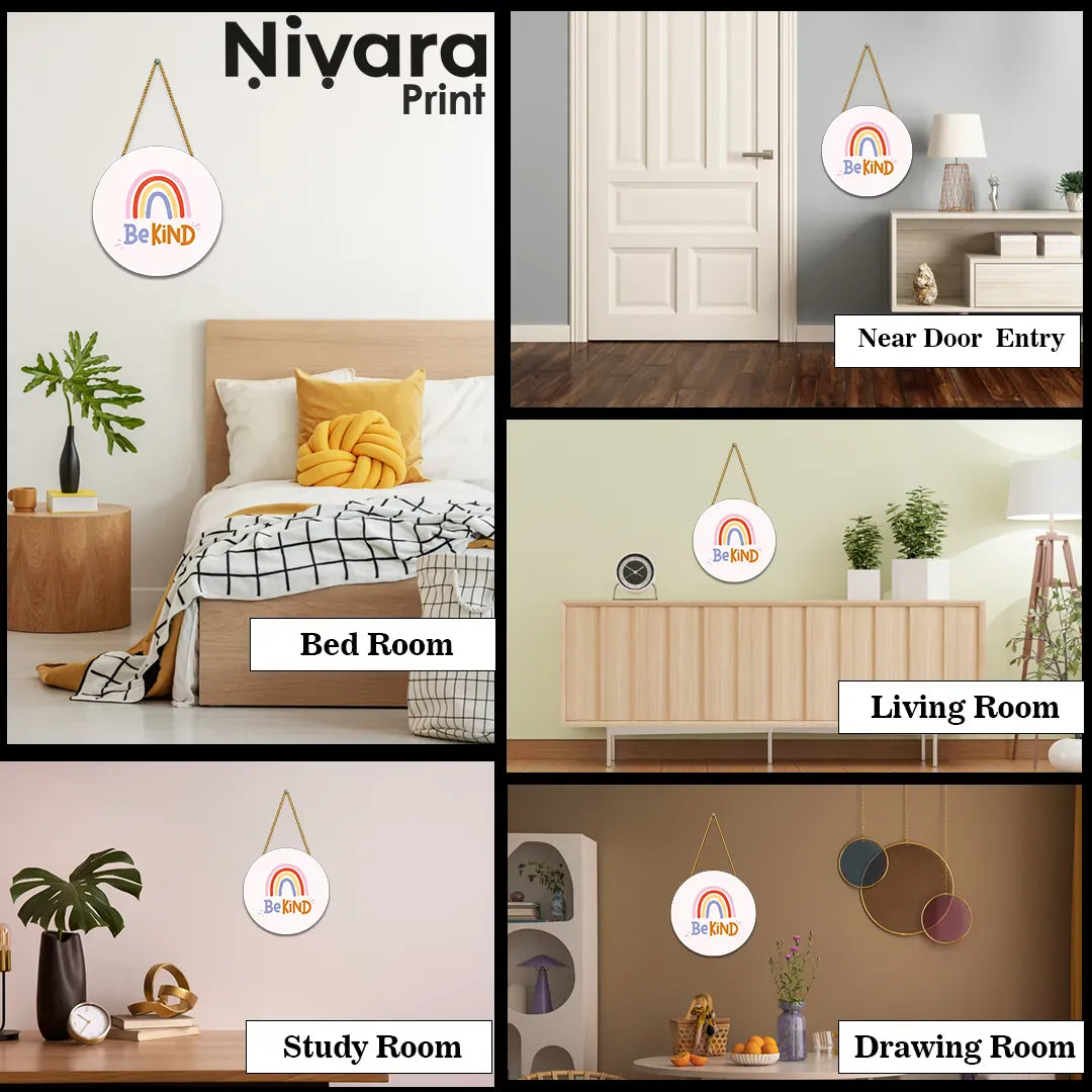Nivaraprint Wooden Wall Hanging for Home Decoration | Be Kind