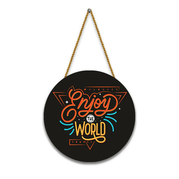Nivaraprint Wooden Wall Hanging for Home Decoration | Enjoy The World