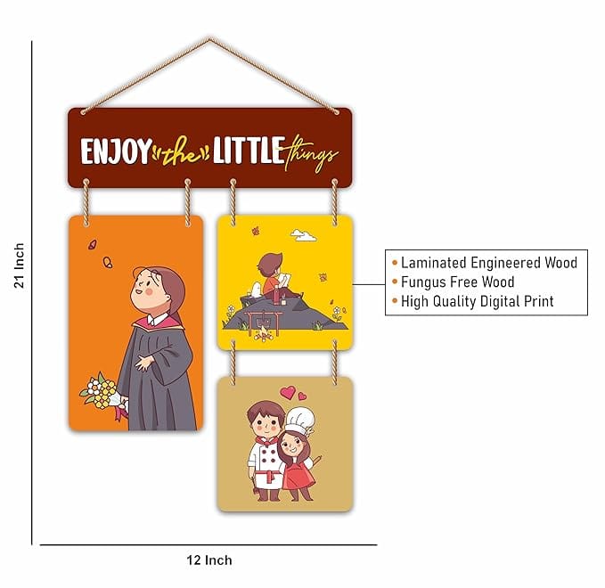Nivaraprint Wooden Wall Hanging for Home Decoration | Enjoy the little things 02
