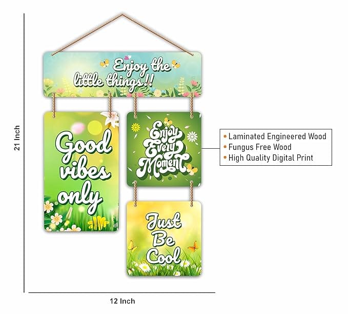 Nivaraprint Wooden Wall Hanging for Home Decoration | Enjoy the little things!!