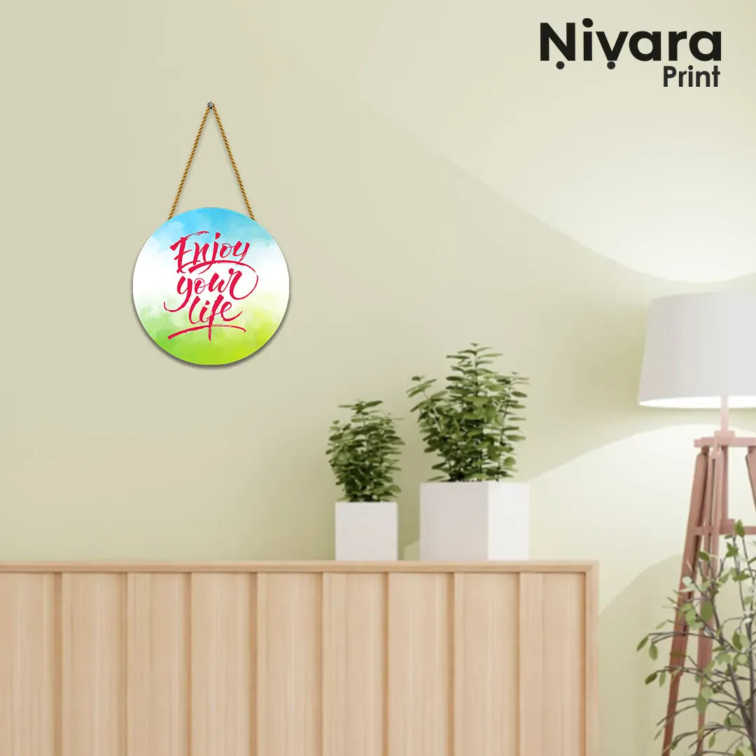 Nivaraprint Wooden Wall Hanging for Home Decoration | Enjoy your life