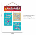 Nivaraprint Wooden Wall Hanging for Home Decoration | Family Rules