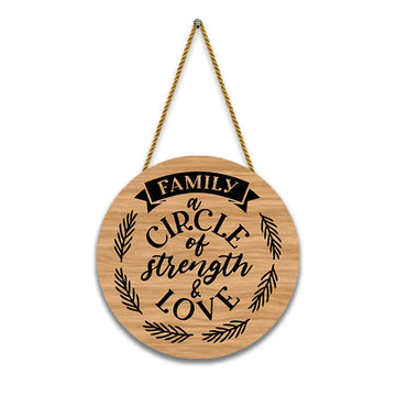 Nivaraprint Wooden Wall Hanging for Home Decoration | Family a circle of strength & love