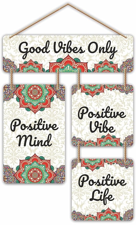 Nivaraprint Wooden Wall Hanging for Home Decoration | Good Vibes Only 02