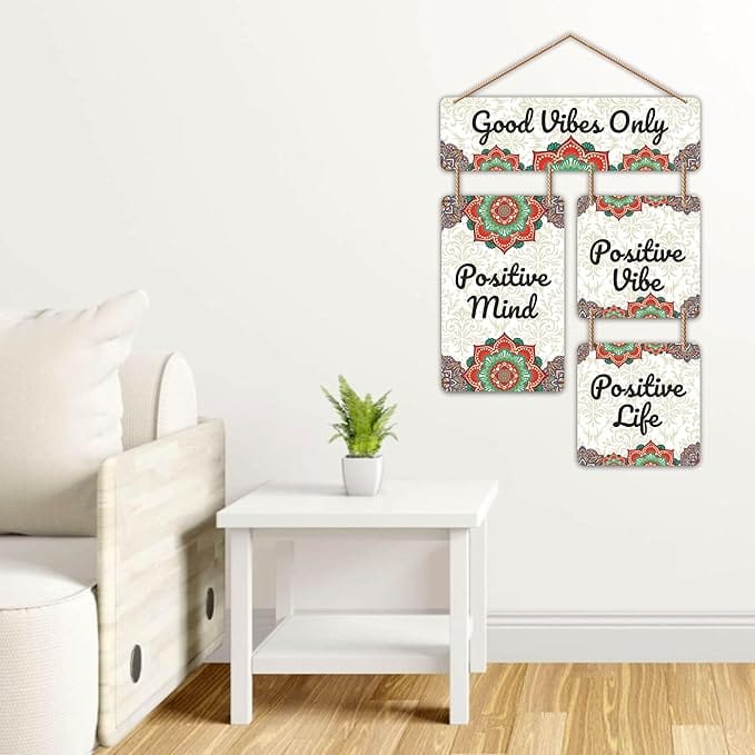 Nivaraprint Wooden Wall Hanging for Home Decoration | Good Vibes Only 02