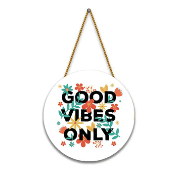 Nivaraprint Wooden Wall Hanging for Home Decoration | Good Vibes Only