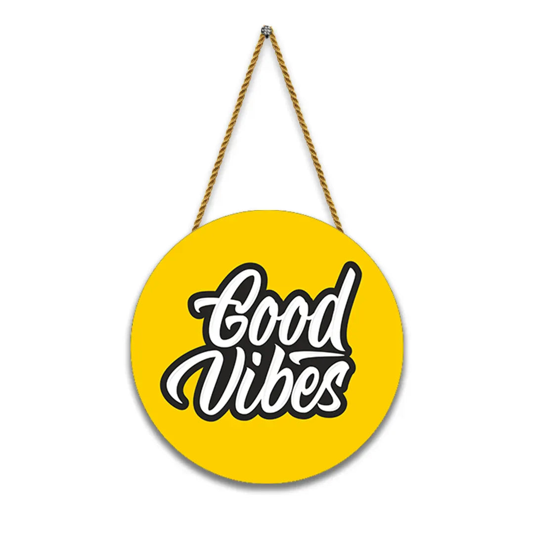 Nivaraprint Wooden Wall Hanging for Home Decoration | Good Vibes