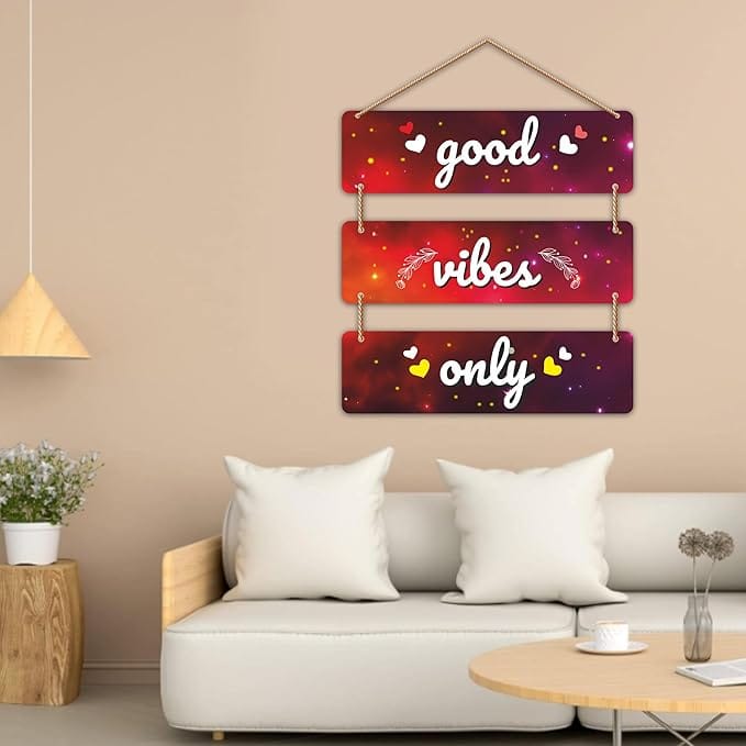 Nivaraprint Wooden Wall Hanging for Home Decoration | Good vibes only