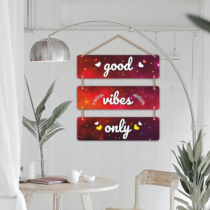 Nivaraprint Wooden Wall Hanging for Home Decoration | Good vibes only