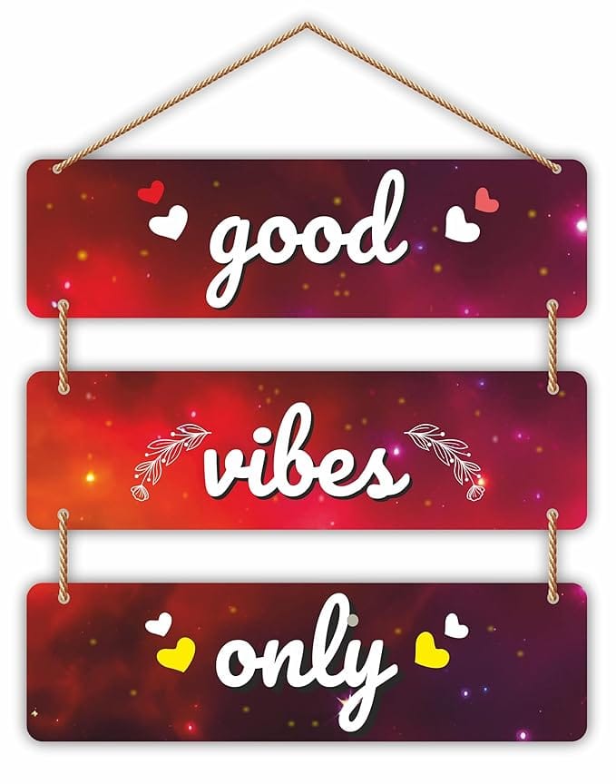Nivaraprint Wooden Wall Hanging for Home Decoration | Good vibes only