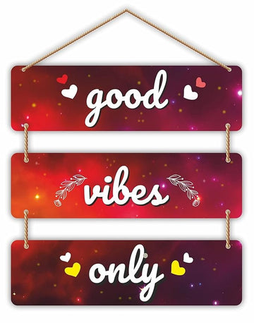 Nivaraprint Wooden Wall Hanging for Home Decoration | Good vibes only