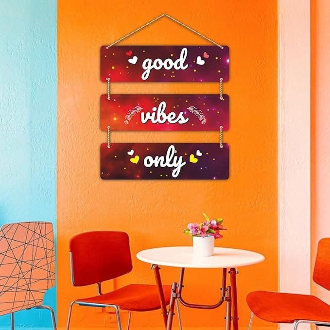 Nivaraprint Wooden Wall Hanging for Home Decoration | Good vibes only