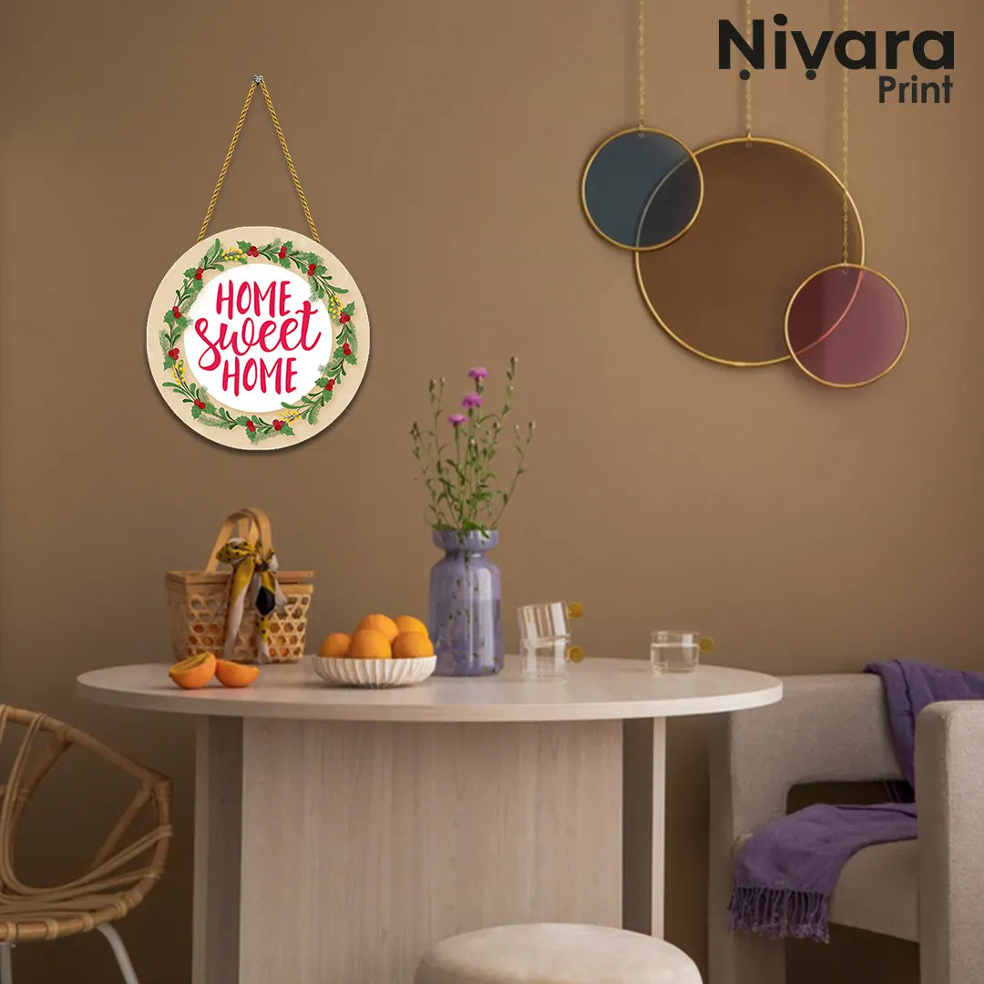 Nivaraprint Wooden Wall Hanging for Home Decoration | HOME SWEET HOME 02