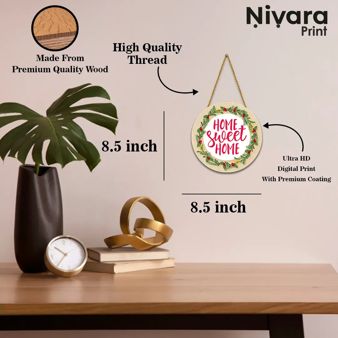 Nivaraprint Wooden Wall Hanging for Home Decoration | HOME SWEET HOME 02