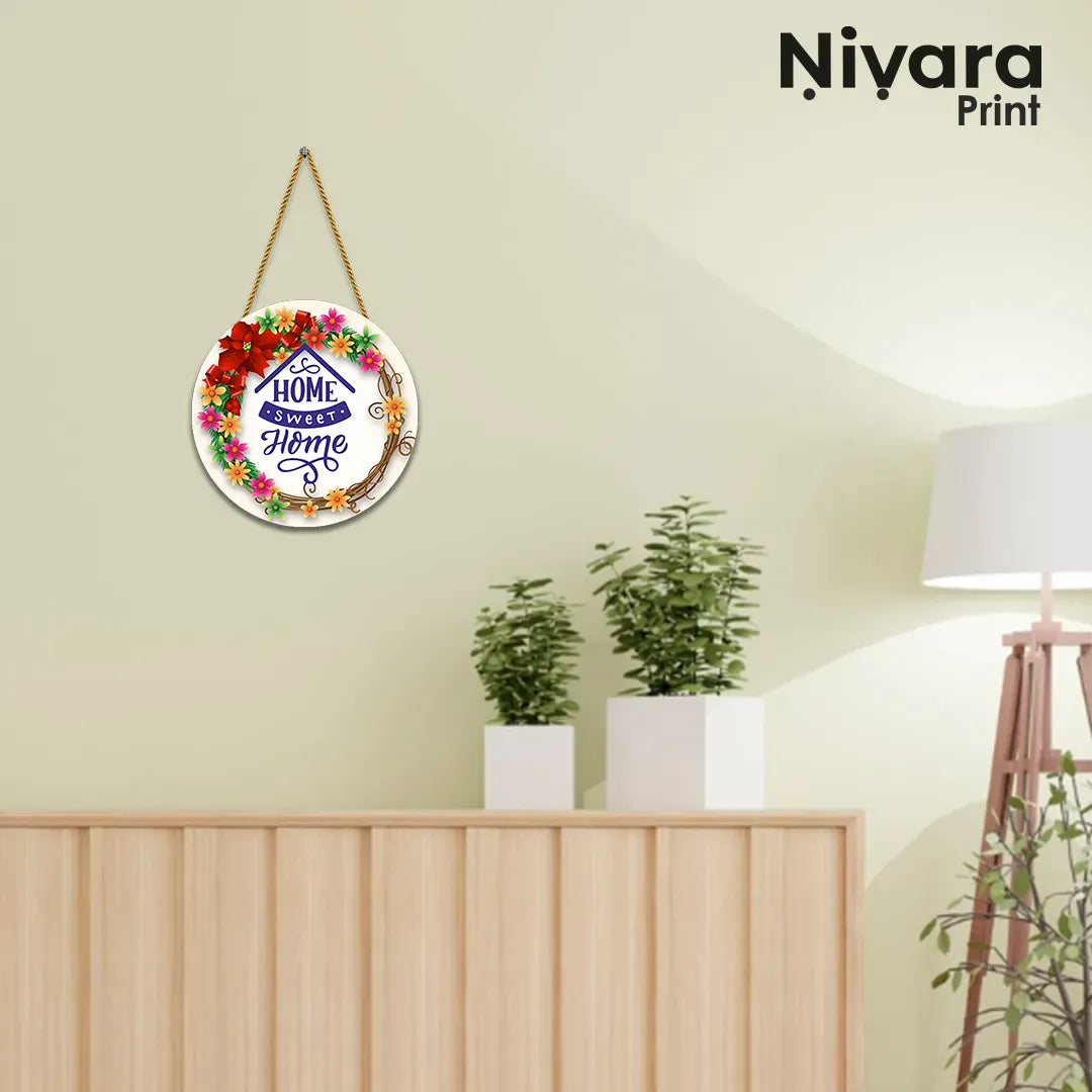 Nivaraprint Wooden Wall Hanging for Home Decoration | HOME SWEET HOME 03