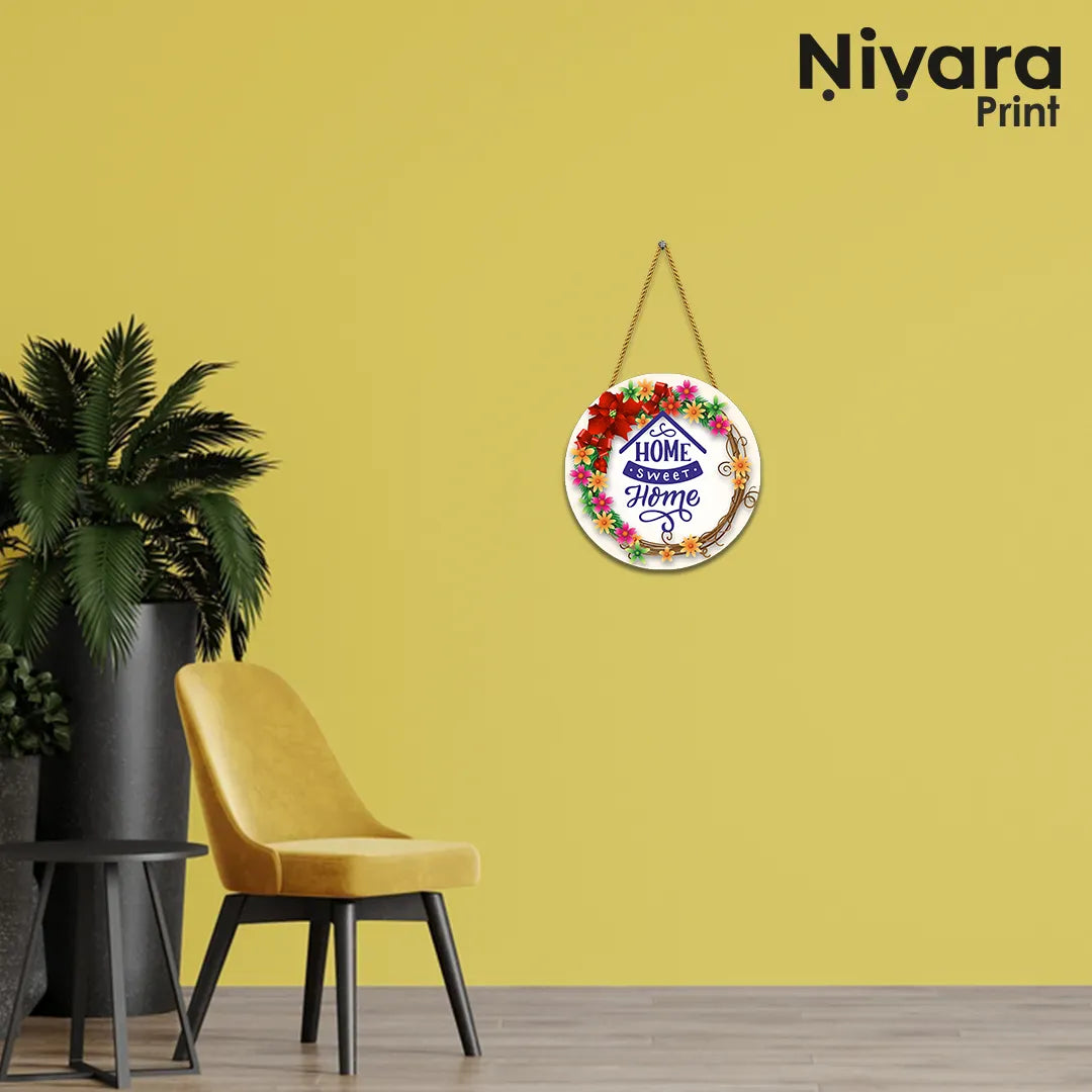 Nivaraprint Wooden Wall Hanging for Home Decoration | HOME SWEET HOME 03