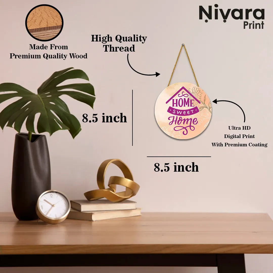 Nivaraprint Wooden Wall Hanging for Home Decoration | HOME SWEET HOME 05
