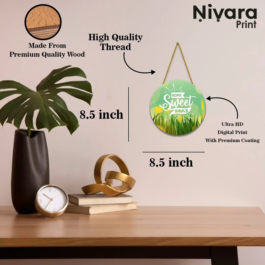 Nivaraprint Wooden Wall Hanging for Home Decoration | HOME SWEET HOME 06