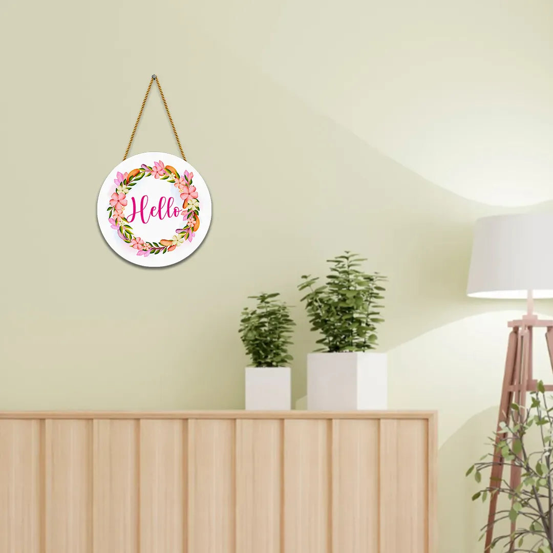 Nivaraprint Wooden Wall Hanging for Home Decoration | Hello