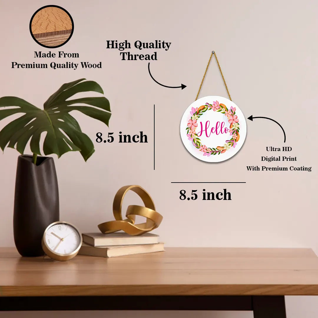 Nivaraprint Wooden Wall Hanging for Home Decoration | Hello